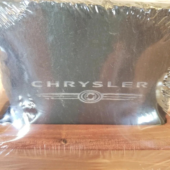 Chrysler Old Canadian Gray Slate Coaster Set with Wooden Stand. - Picture 3 of 7